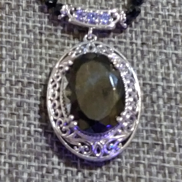 NWT-TANZANITE & TAHITIAN, BLACK SPINEL. STERLING. 20" - Picture 2 of 11